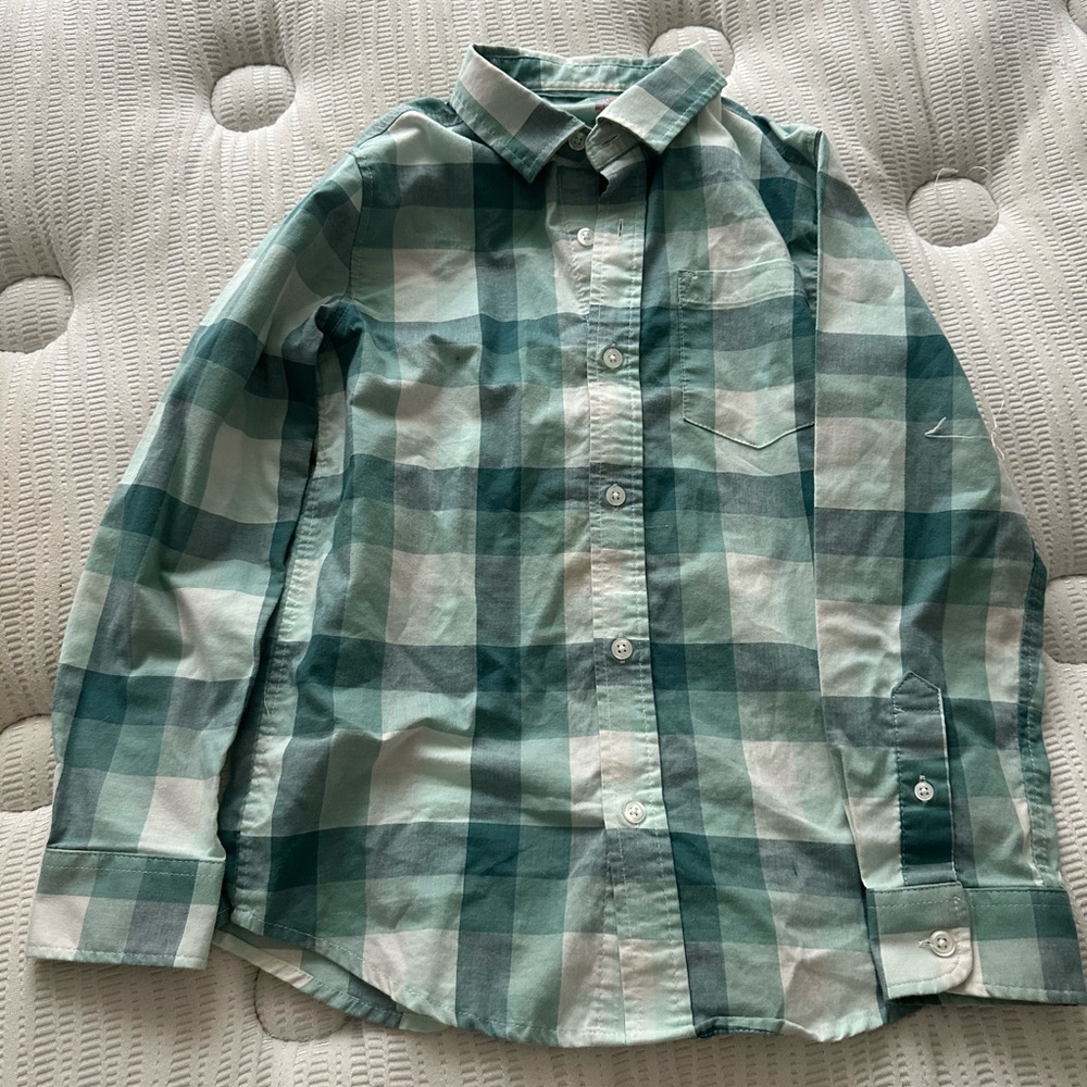 Green Plaid Kids Shirt